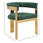 Romeo Boucle Fabric Upholstered Dining Chair in Green