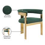 Romeo Boucle Fabric Upholstered Dining Chair in Green