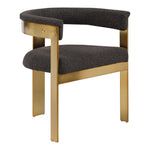 Romeo Boucle Fabric Upholstered Dining Chair in Brown