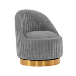 Leela Chenille Swivel Lounge Chair in Gray