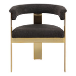 Romeo Boucle Fabric Upholstered Dining Chair in Brown
