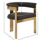 Romeo Boucle Fabric Upholstered Dining Chair in Brown