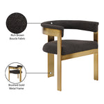 Romeo Boucle Fabric Upholstered Dining Chair in Brown