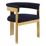 Romeo Boucle Fabric Upholstered Dining Chair in Navy