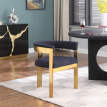 Romeo Boucle Fabric Upholstered Dining Chair in Navy