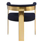 Romeo Boucle Fabric Upholstered Dining Chair in Navy