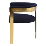 Romeo Boucle Fabric Upholstered Dining Chair in Navy