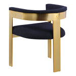 Romeo Boucle Fabric Upholstered Dining Chair in Navy