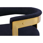 Romeo Boucle Fabric Upholstered Dining Chair in Navy