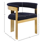 Romeo Boucle Fabric Upholstered Dining Chair in Navy