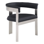 Romeo Vegan Leather Upholstered Dining Chair in Black