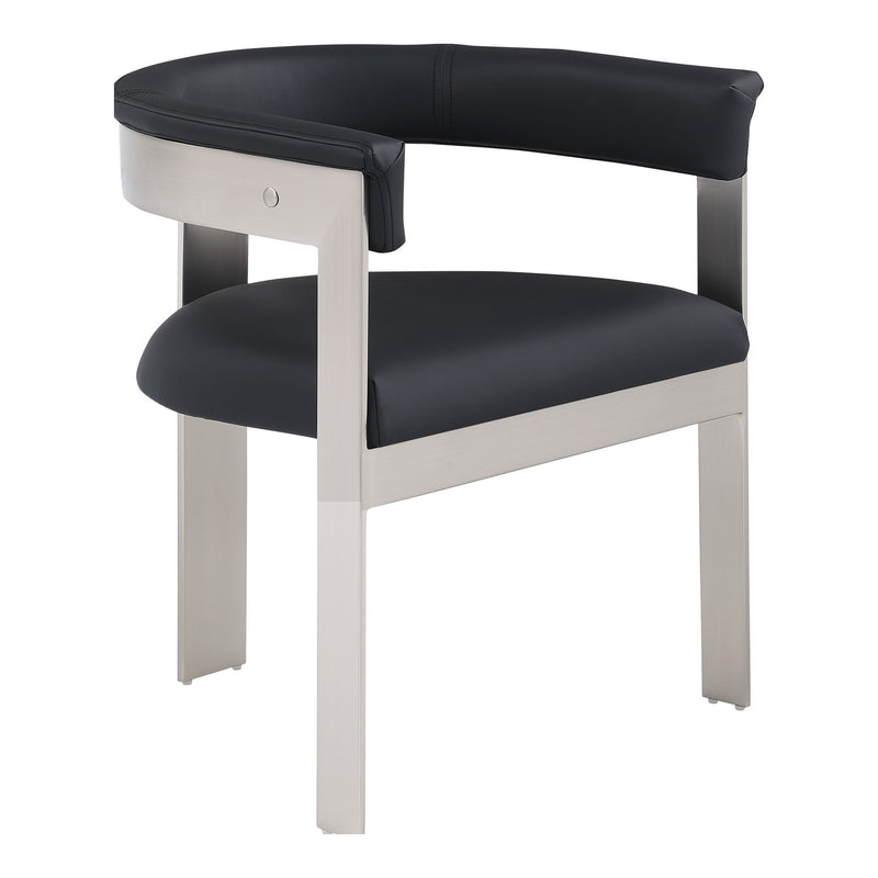 Romeo Vegan Leather Upholstered Dining Chair in Black