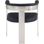 Romeo Vegan Leather Upholstered Dining Chair in Black