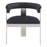 Romeo Vegan Leather Upholstered Dining Chair in Black