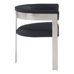 Romeo Vegan Leather Upholstered Dining Chair in Black