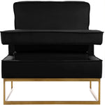 Noah Velvet Upholstered Accent Chair (511-) in Black