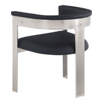 Romeo Vegan Leather Upholstered Dining Chair in Black