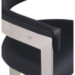 Romeo Vegan Leather Upholstered Dining Chair in Black