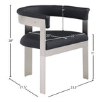 Romeo Vegan Leather Upholstered Dining Chair in Black