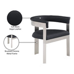 Romeo Vegan Leather Upholstered Dining Chair in Black