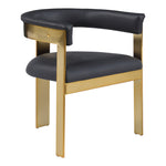 Romeo Vegan Leather Upholstered Dining Chair in Black