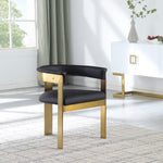 Romeo Vegan Leather Upholstered Dining Chair in Black