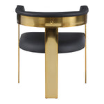 Romeo Vegan Leather Upholstered Dining Chair in Black