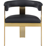 Romeo Vegan Leather Upholstered Dining Chair in Black
