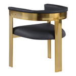 Romeo Vegan Leather Upholstered Dining Chair in Black