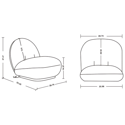 Edina Boucle Lounge Chair in White