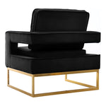 Noah Velvet Upholstered Accent Chair (511-) in Black