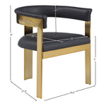 Romeo Vegan Leather Upholstered Dining Chair in Black
