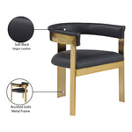 Romeo Vegan Leather Upholstered Dining Chair in Black
