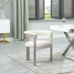 Romeo Vegan Leather Upholstered Dining Chair in Cream