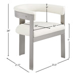 Romeo Vegan Leather Upholstered Dining Chair in Cream