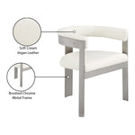 Romeo Vegan Leather Upholstered Dining Chair in Cream