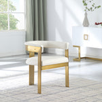Romeo Vegan Leather Upholstered Dining Chair in Cream