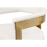 Romeo Vegan Leather Upholstered Dining Chair in Cream