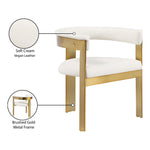 Romeo Vegan Leather Upholstered Dining Chair in Cream