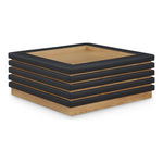 Rory Vegan Leather And Oak Veneer Coffee Table in Black