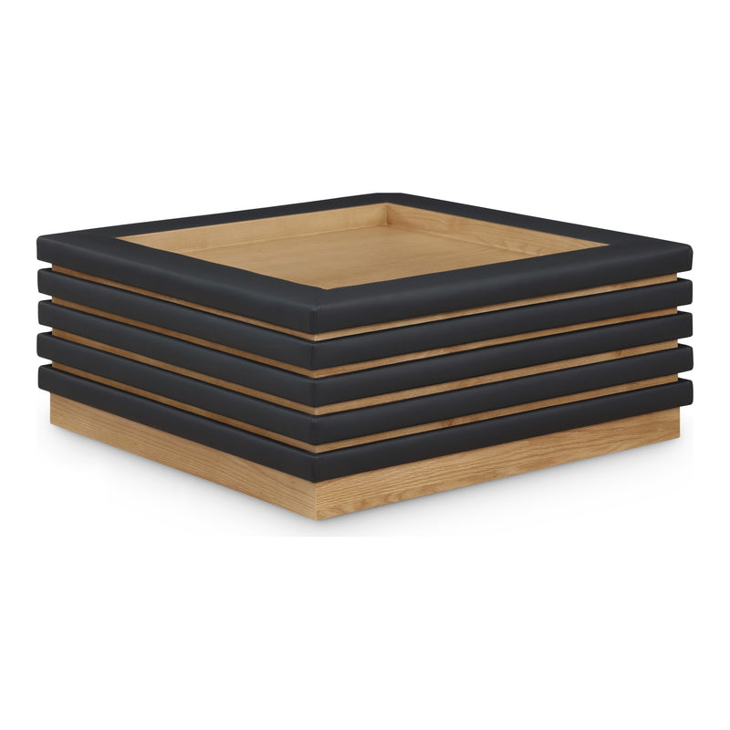 Rory Vegan Leather And Oak Veneer Coffee Table in Black
