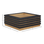Rory Vegan Leather And Oak Veneer Coffee Table in Black