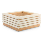 Rory Vegan Leather And Oak Veneer Coffee Table in Cream