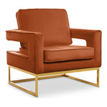 Noah Velvet Upholstered Accent Chair (511-) in Cognac
