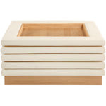 Rory Vegan Leather And Oak Veneer Coffee Table in Cream