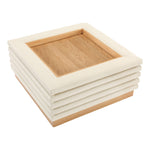 Rory Vegan Leather And Oak Veneer Coffee Table in Cream
