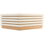 Rory Vegan Leather And Oak Veneer Coffee Table in Cream