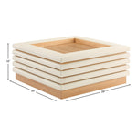 Rory Vegan Leather And Oak Veneer Coffee Table in Cream