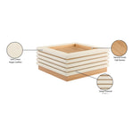 Rory Vegan Leather And Oak Veneer Coffee Table in Cream