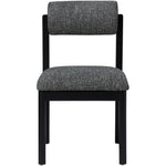 Roundhill Linen Textured Fabric Upholstered Dining Chair in Black